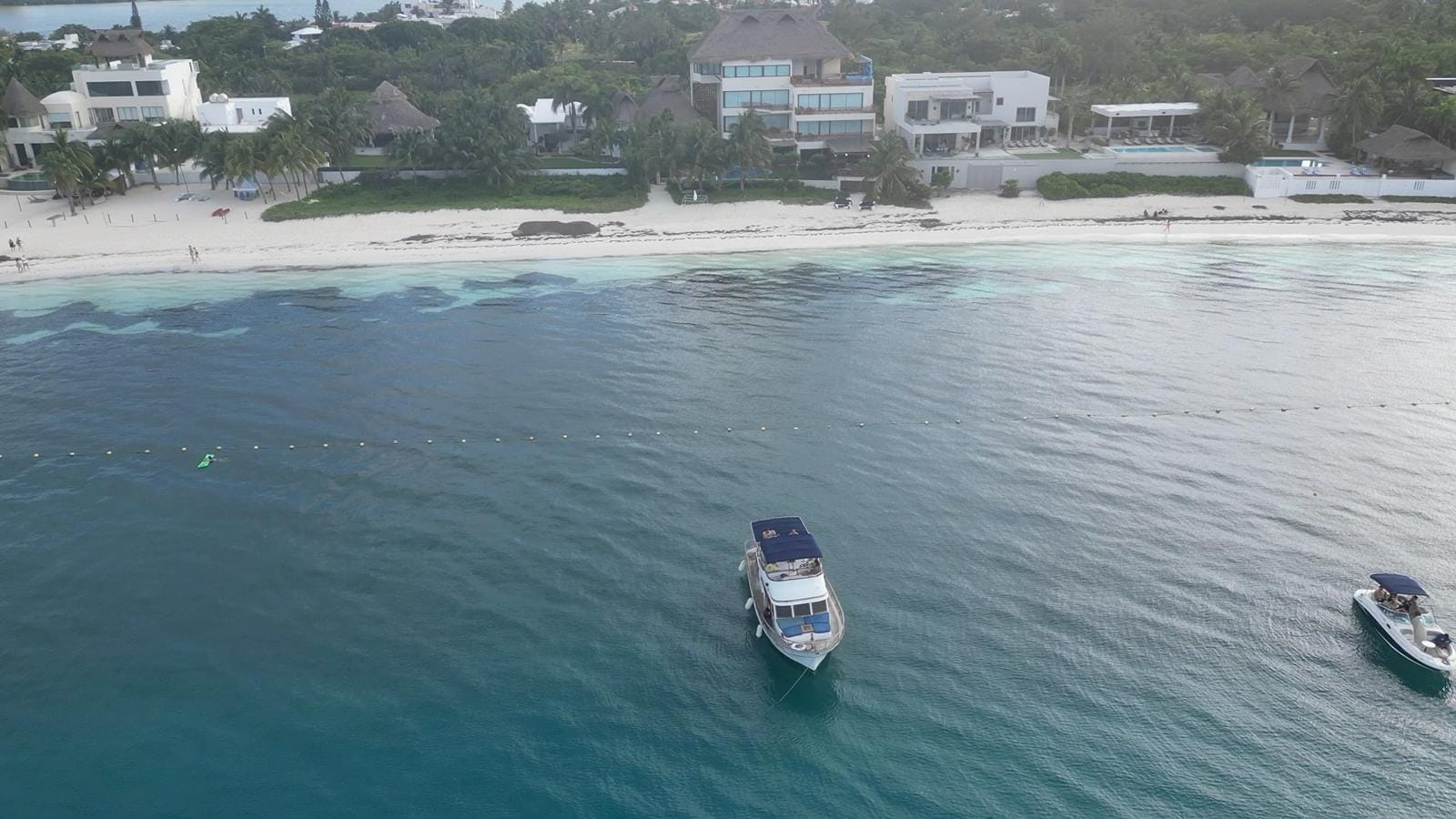 Aerial view of the Tafil off Presidente Beach with the Hotel Zone behind