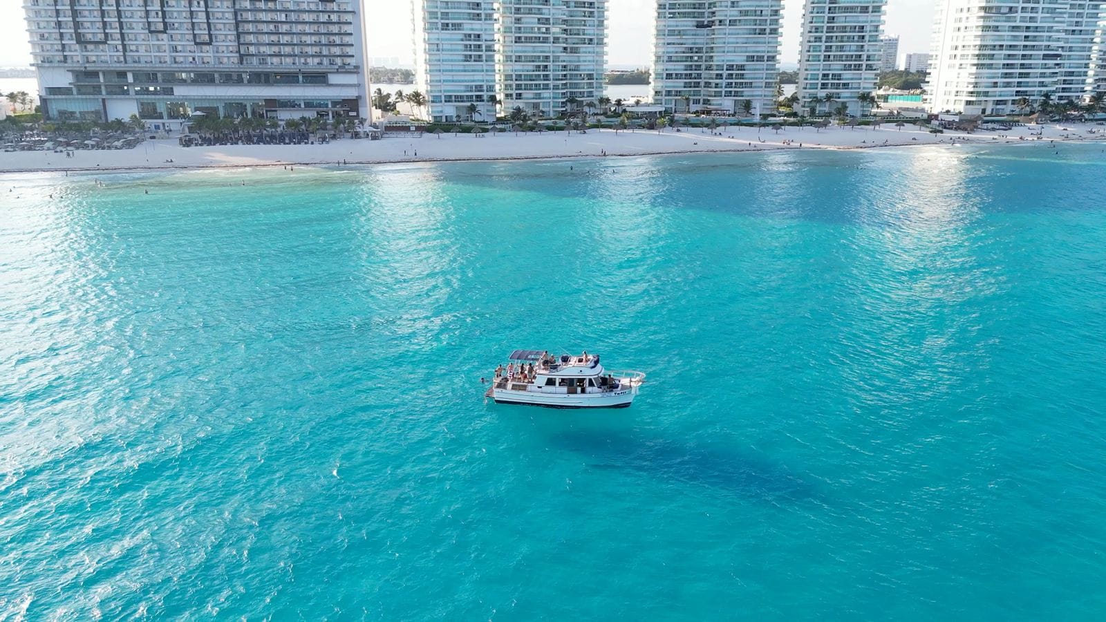 Aerial view of the Tafil with the Hotel Zone towers in the background
